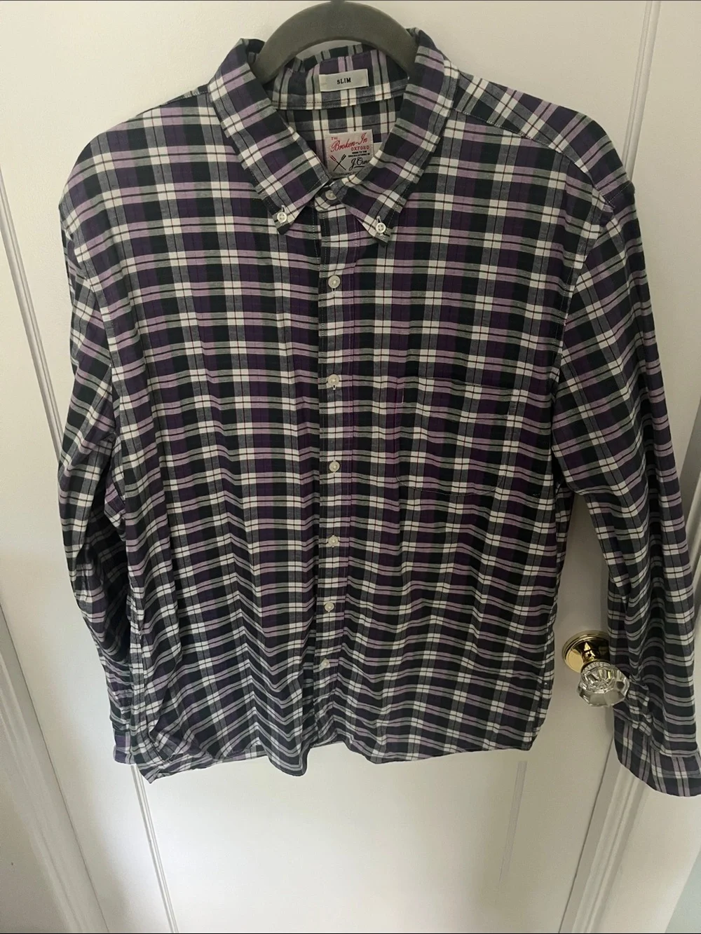 J. Crew Men's  Plaid Button-Down Oxford Shirt
